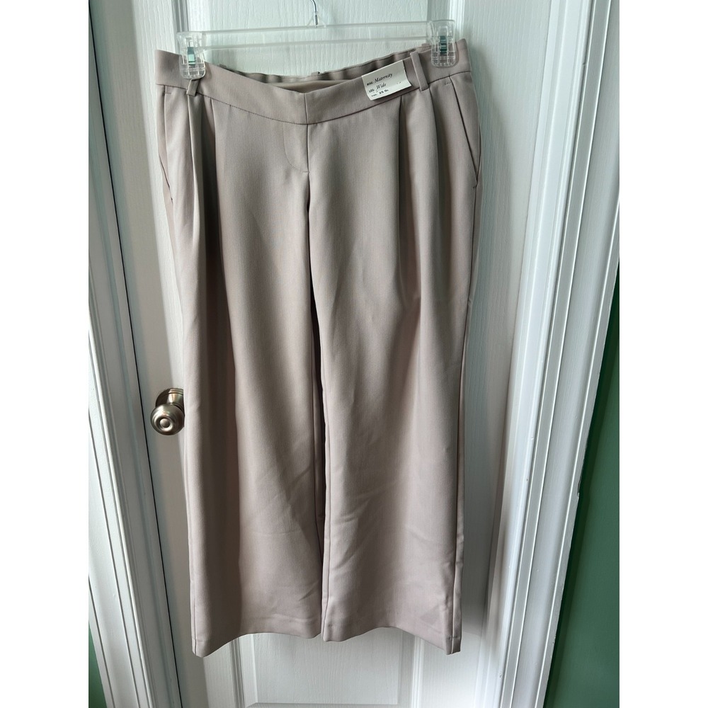 Abercrombie & Fitch Wide Leg Maternity Pants Beige Size 25 Short 0S NEW $90